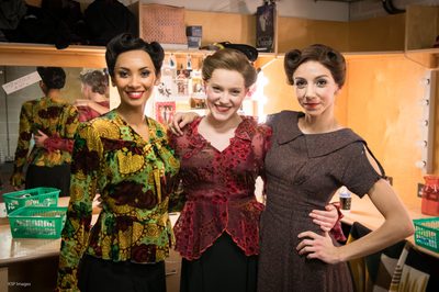 Nicole Kabera, Seren Williams and Kate Lyons backstage at Matthew Bourne's Cinderella