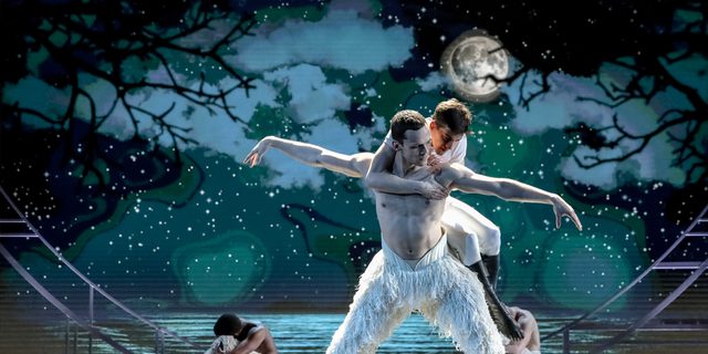 The Swan (Will Bozier) and Prince (Dominic North) at The Olivier Awards 2019
