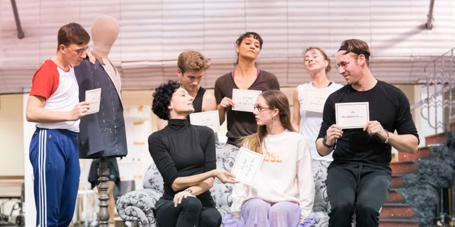 Cinderella (Ashley Shaw) with Sybil (Michela Meazza) and Stepbrothers & Sisters