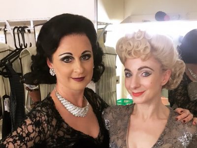 Madelaine Brennan (Sybil, The Stepmother) and Sophia Hurdley (Irene) backstage