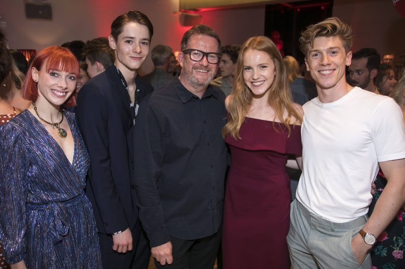 Cordelia Braithwaite (Juliet), Paris Fitzpatrick (Romeo), Matthew Bourne, Seren Williams (Juliet) and Andrew Monaghan (Romeo) at the Romeo and Juliet Gala Performance
