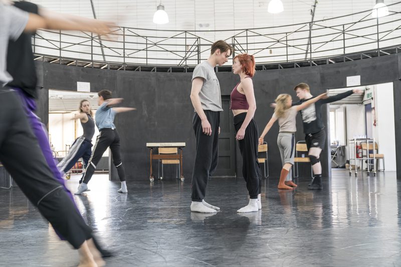 Paris Fitzpatrick and Cordelia Braithwaite in rehearsals for Romeo and Juliet