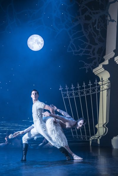 The Prince (Dominic North) & The Swan (Will Bozier) in Matthew Bourne's Swan Lake