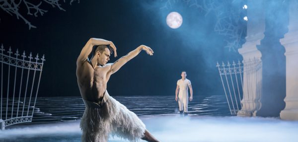 The Swan (Will Bozier) and The Prince (Dominic North) in Matthew Bourne's Swan Lake