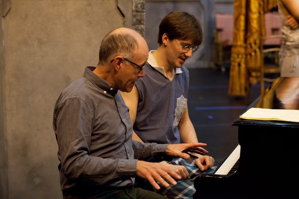 Terry Davies and Dominic North in rehearsals for The Red Shoes