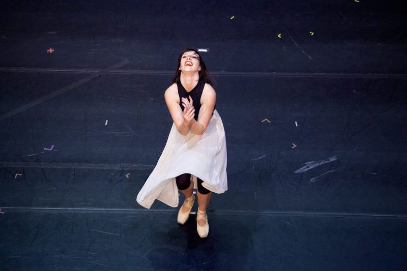 Cordelia Braithwaite in rehearsals for The Red Shoes