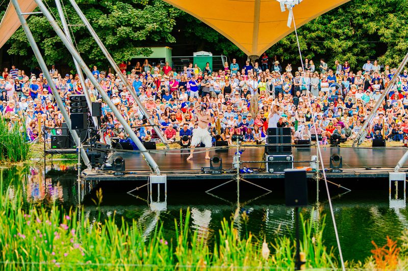 Will Bozier (The Swan) & Liam Mower (The Prince) performing to a packed audience at Latitude 2018