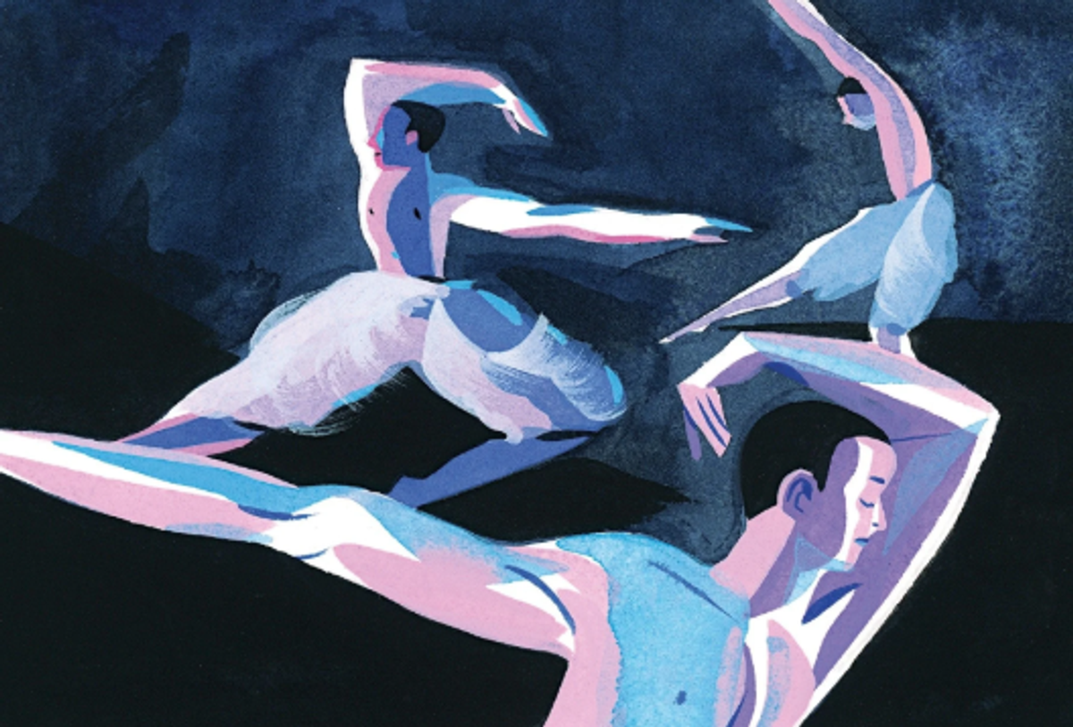 llustration of The Swans in Matthew Bourne's Swan Lake